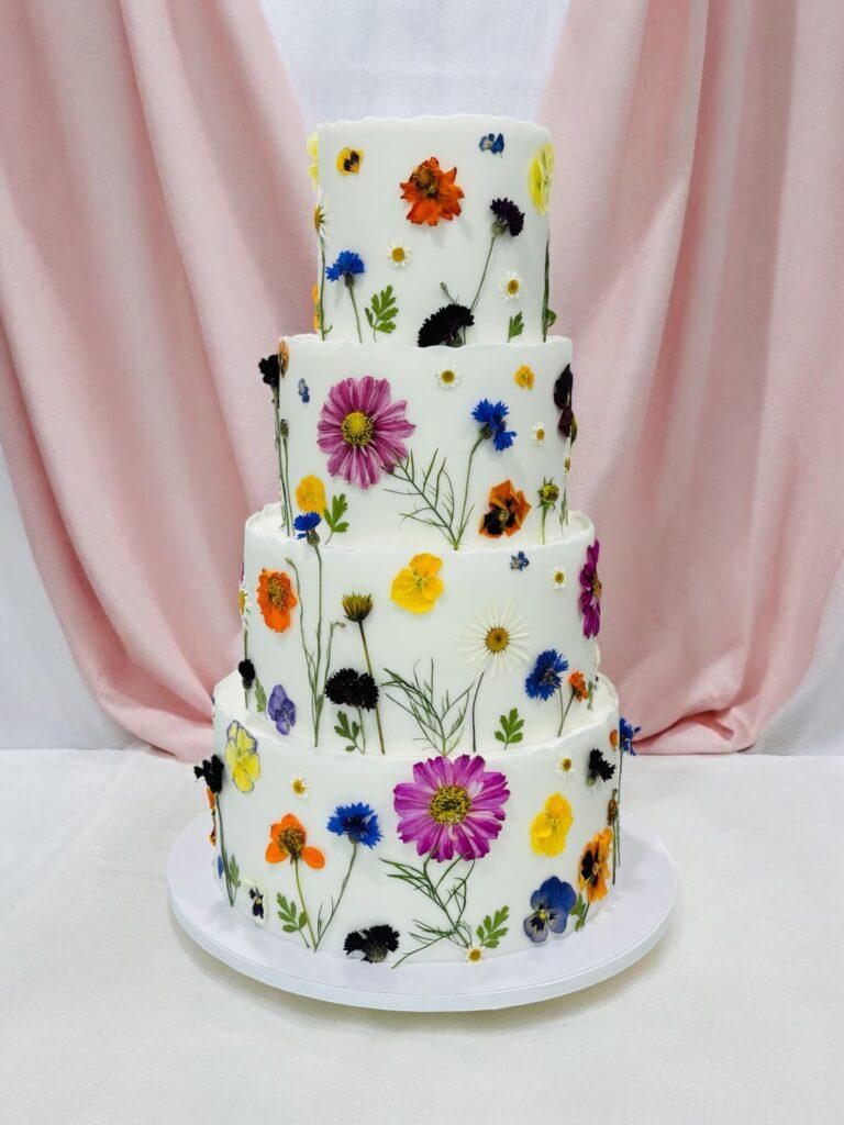 Wedding Cake Fleurs pressées