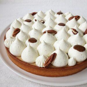 Tarte vanille et noix de pécan